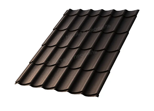 Металлочерепица МП Ламонтерра (VALORI-20-DarkBrown-0.5) 69222
