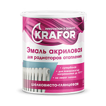 Эмаль акриловая для радиаторов супербелая 1кг "KRAFOR" 52331