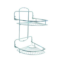 Полка д/ванной угловая 2-х ярусная, 20x20x37 см, хромированная, Рыжий кот CHR-216 68077