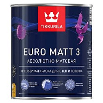 Краска "EURO MATT-3" (0,9л) интерьерная "Тиккурила" 60321