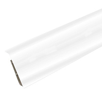 Плинтус напольный с кабель-каналами 85мм 2,2м "Деконика", 001-G Белый глянцевый 67440