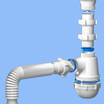 Сифон Ани Грот 1-1/2"х40 с гибкой трубой 40*40/50 сборный А0115 03680