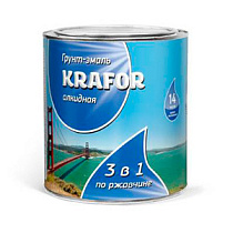 Грунт-эмаль KRAFOR по ржавчине, черная, 1,9 кг (6) 37112