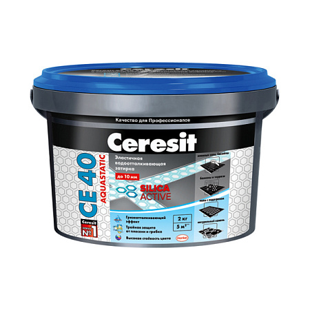Затирка №22  AQUASTATIC CE40 Мельба ведро 2кг (1/12) "CERESIT" 58807