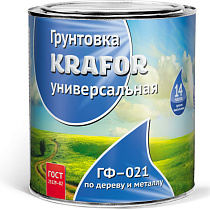 Грунт KRAFOR ГФ-021, серый, 0,8 кг 36477
