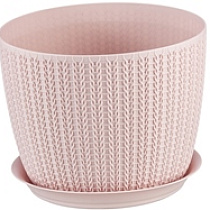 Кашпо Вязание 2,8л D180мм с подд чайная роза  М3121 57612