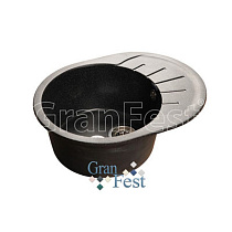 Мойка мрамор RONDO GF-R580L чаша+крыло 580х450 мм (черный-308) GRANFEST 05617