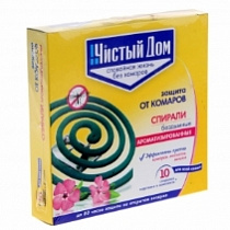 Средство от комаров "Чистый дом" спирали 10шт.(1/60) 30942