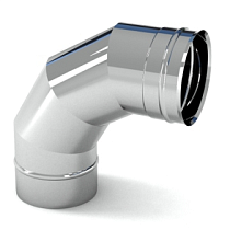 Сэндвич колено 90* (430/0,5мм+оцинковка) Ф115х200 52961