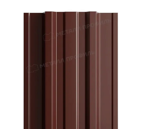 Штакетник металллический МП TRAPEZE-T 16.5х118 (ПЭ-01-8017 Коричневый-0.45) 70127