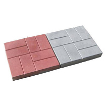 Плитка Восемь кирпичей (400х400х50) Серая (18кг/шт.) 08858