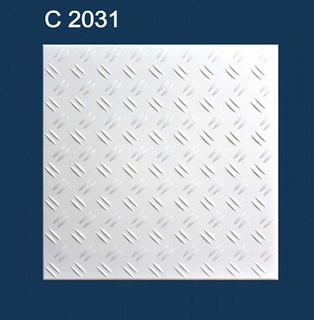 Плита потолочная экструдированная Декор Белая С2031 (уп 2кв.м./8шт) 72833