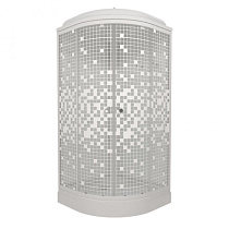 Душевая кабина Стандарт 90*90 А" 1/4 круга, низкий поддон, Аква, Мозаика, Белый, ДН4 57404