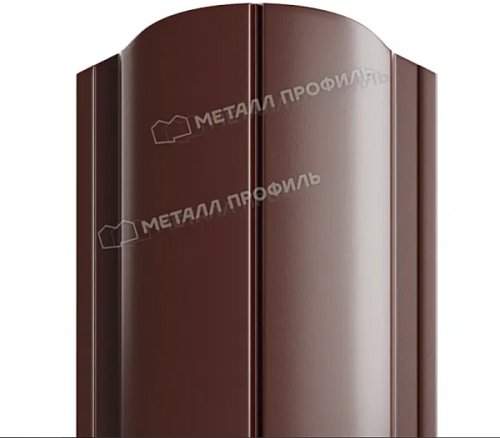 Штакетник металллический МП ELLIPSE-О 19x126 (ПЭД-01-8017/8017 Коричневый шоколад двухсторонний 0,45) 70731