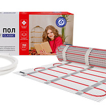 Тёплый пол REXANT Classic RNX -2,0-300 51-0504-2 (пл. 2,0 м2 (0,5 х 4,0 м), 300 Вт, двухж. с экраном (нагревательный мат) 60135