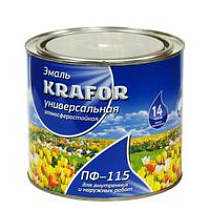 Эмаль KRAFOR ПФ-115, черная, 6 кг 36528