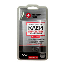 Клей холодная сварка "HOMEMASTER" эпоксидная для металла 55г светло-серый(12) "MASTERTEKS" 72991