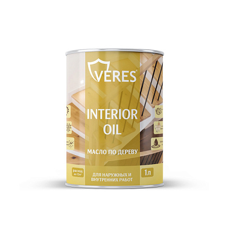 Масло для внутренних и наружных работ OIL INTERIOR  дуб 1л VERES 73318