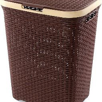 Корзина д/белья прям. 60л плетеная  Виолет коричн.1860/1 56067