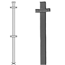 Столб 60*40*квадратный до 2,4м с планкой (5,3кг 1шт) 36380