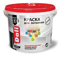 Краска акриловая РОГНЕДА 'DALI' для потолков снежно-белая, 9 л 23500