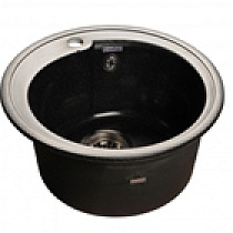 Мойка мрамор GF-R510 505*508 мм, круглая (черный-308) GRANFEST 31055