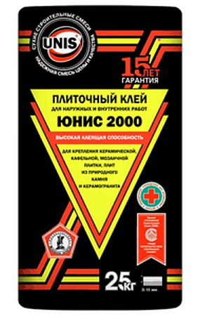 Клей для плитки UNIS 'ЮНИС-2000', 25 кг 20459