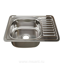 Мойка нерж врезная 58х48х160, т.0,6 левая (+ бол.сифон) 37189